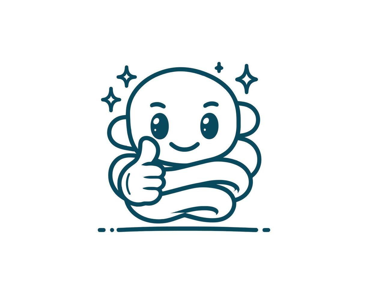 A cartoon character giving a thumbs up vector