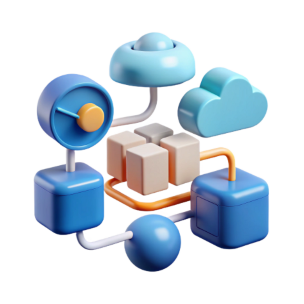 wonderful modern Data Center Network Cloud Computing, Interconnected Cubes, System Architecture professional png