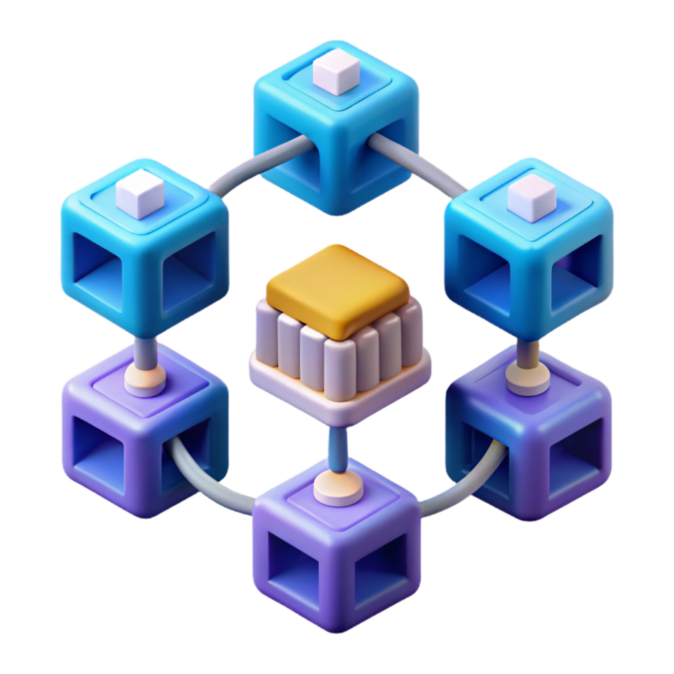 vibrant minimalist Modular Data Network Decentralized, Secure, and Scalable System 4K png