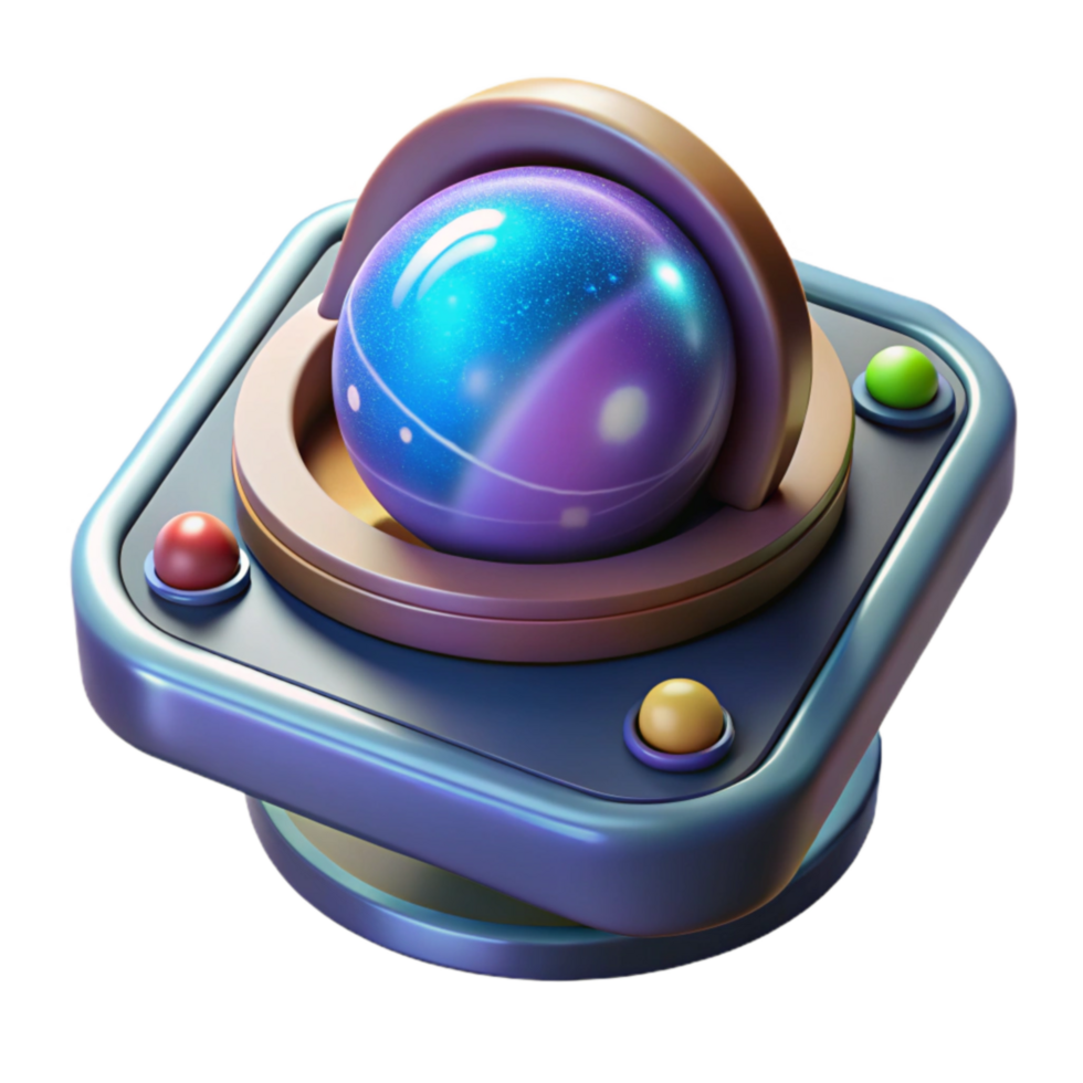 serene creative Cosmic Orb 3D Render of a Futuristic Device high quality png