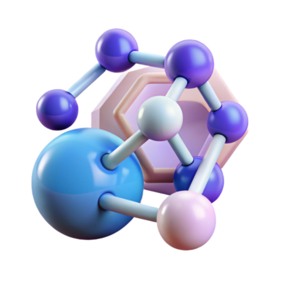extraordinary vintage Molecular Structure 3D Model of Atoms and Bonds 4K png