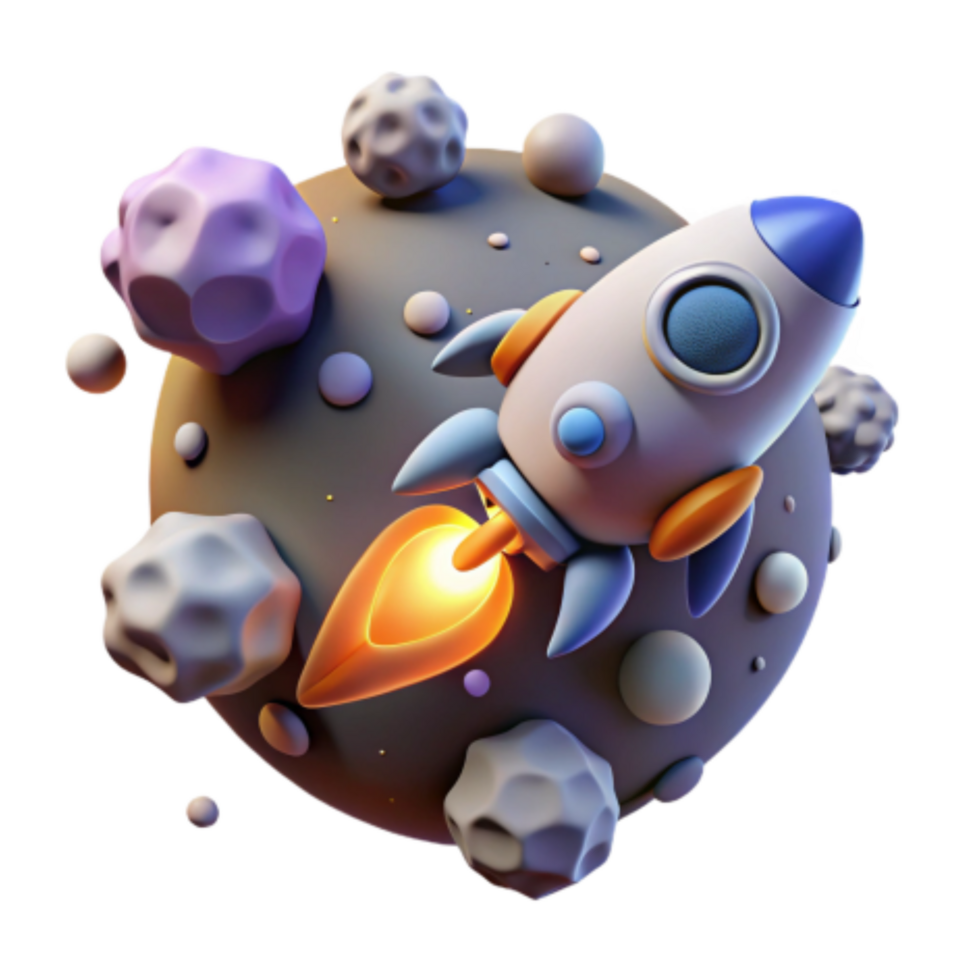 elegant abstract Rocket Launching from Planet Surface high quality png