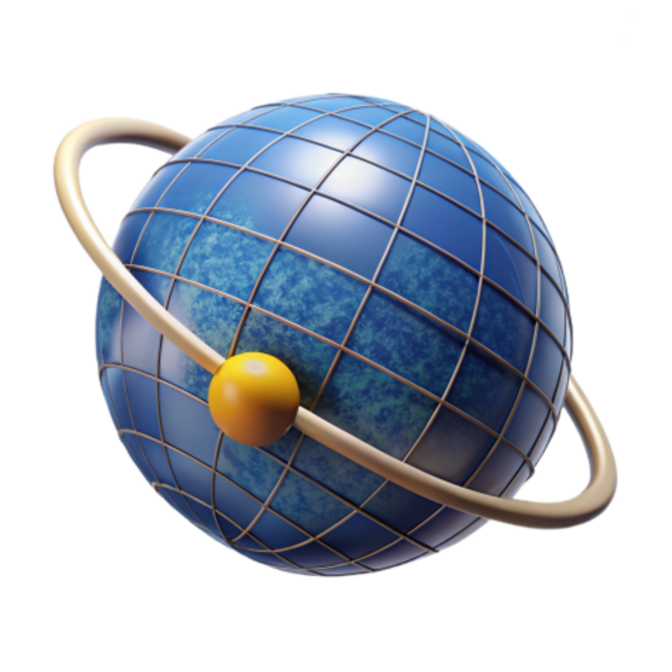 elegant minimalist Global Network Orbiting Connections original png