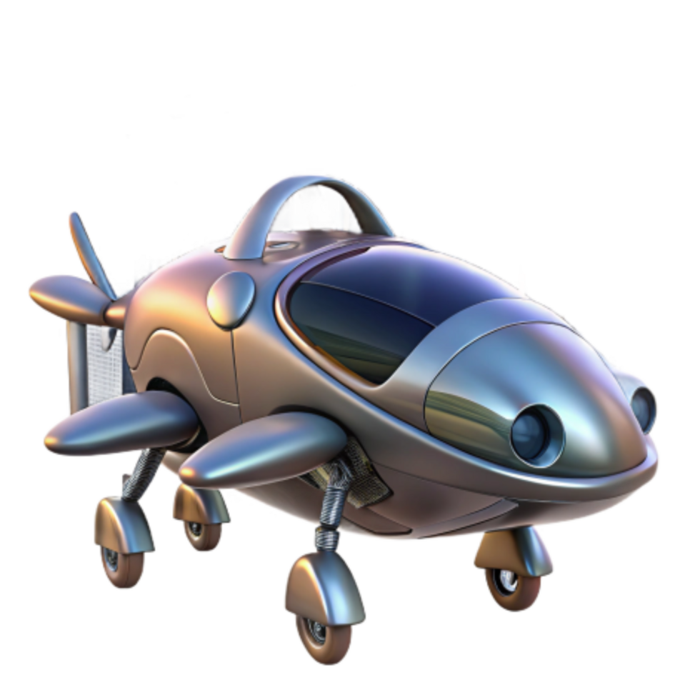 dramatic minimalist Futuristic Flying Car Personal Air Vehicle Concept original png