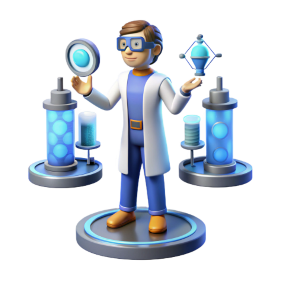 wonderful traditional Scientist Exploring Molecular Structures in Lab high quality png