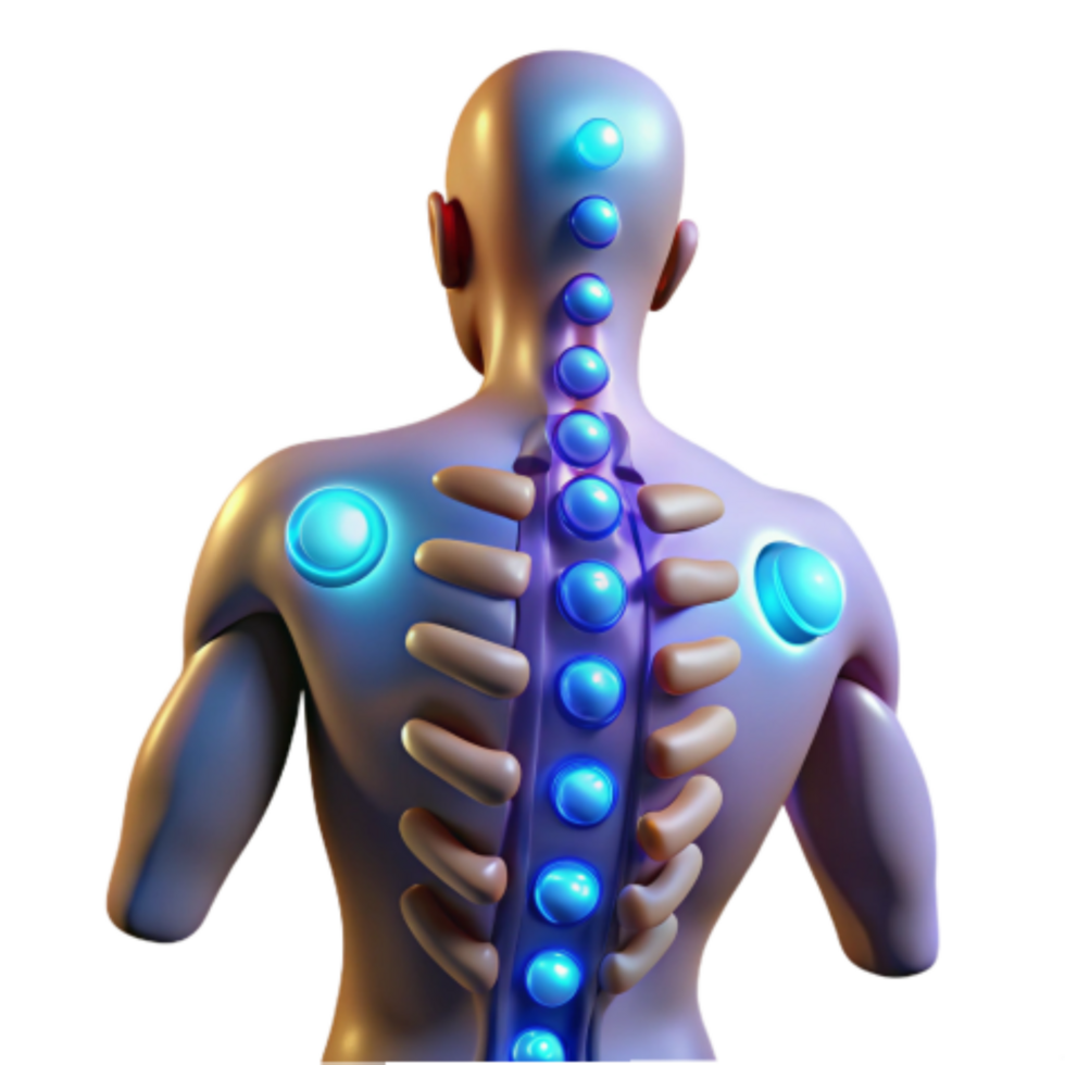 stunning minimalist Human Anatomy Spinal Column and Shoulder Visualization high quality png