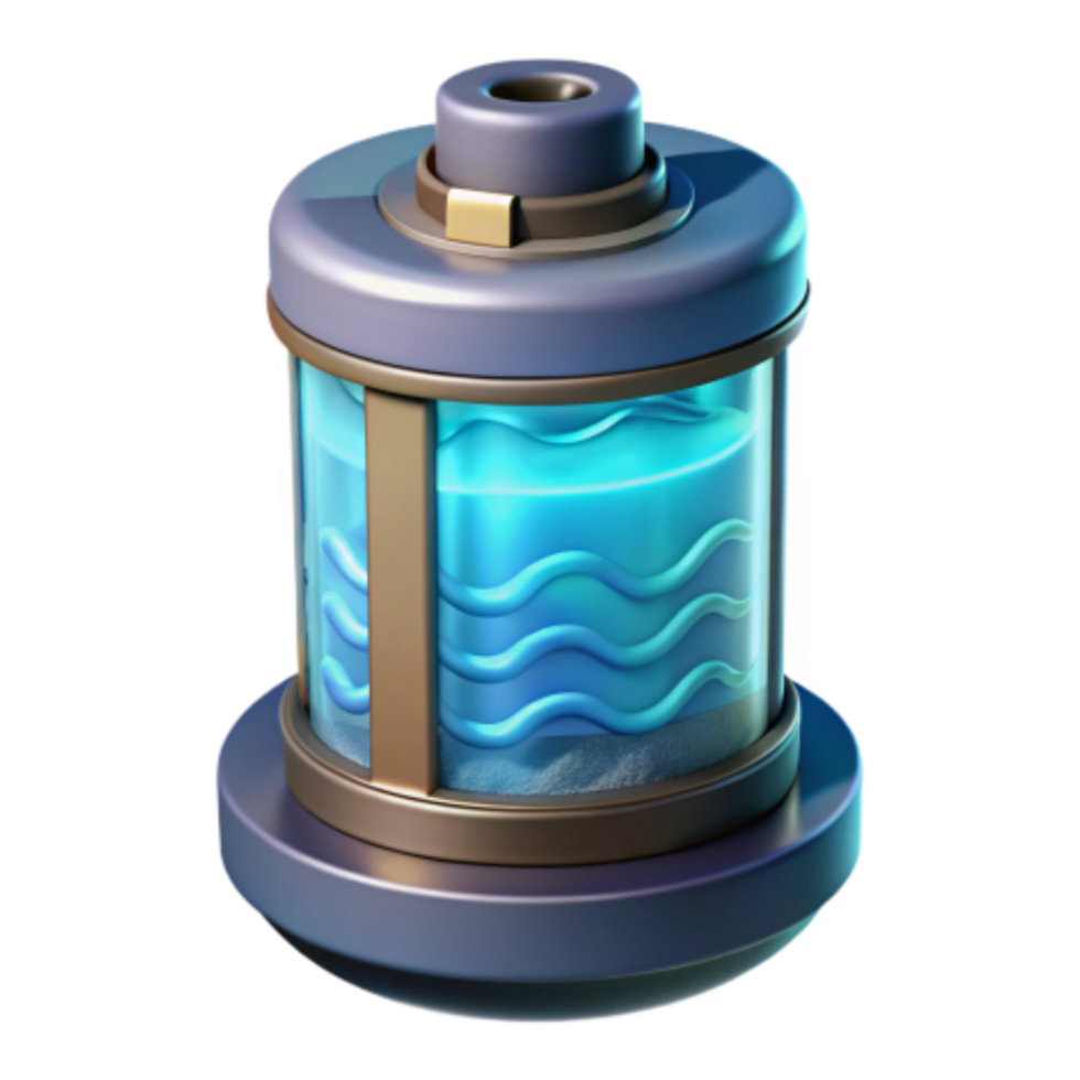 elegant modern Glowing Liquid Container 3D Render of a Cylindrical Vessel professional png