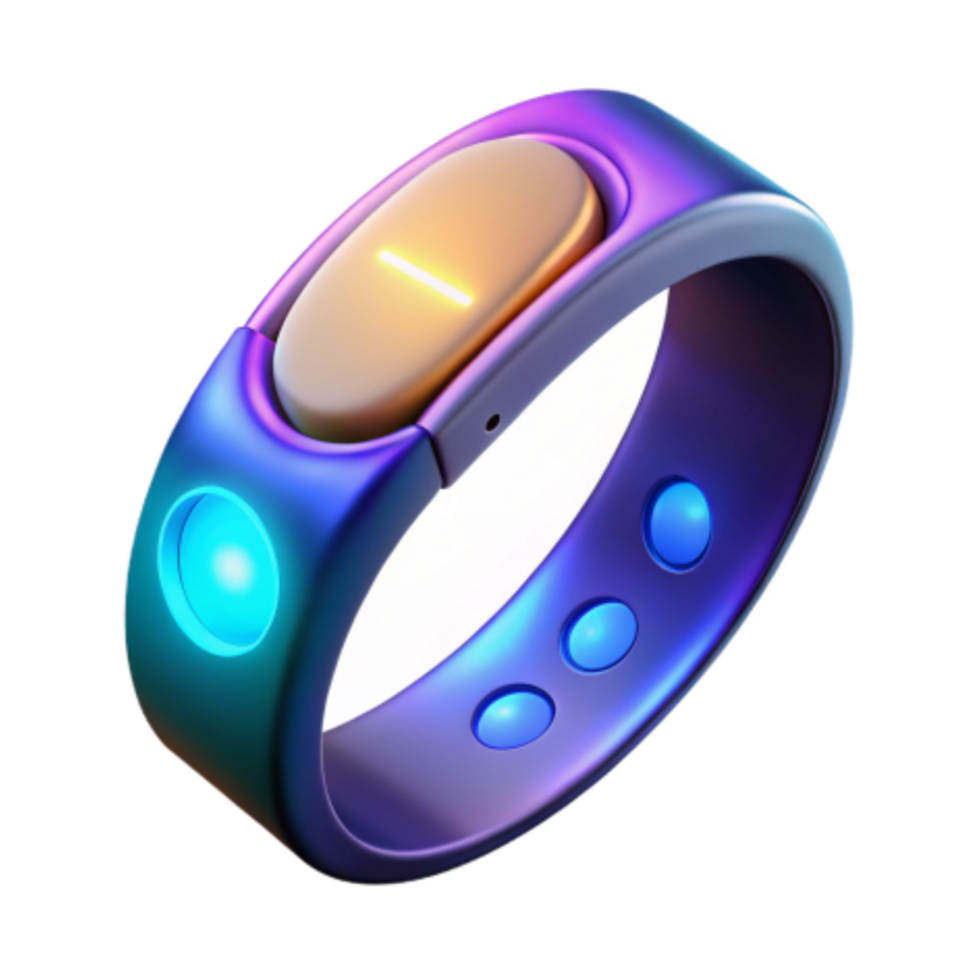 elegant rustic Futuristic Wearable Biometric Smart Ring with LED Indicators high quality png