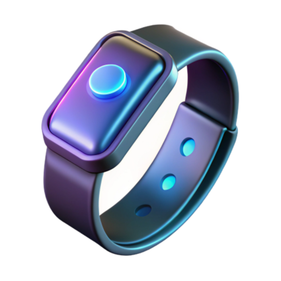 dramatic minimalist Futuristic Smart Band Sleek Design, Interactive Button exclusive png
