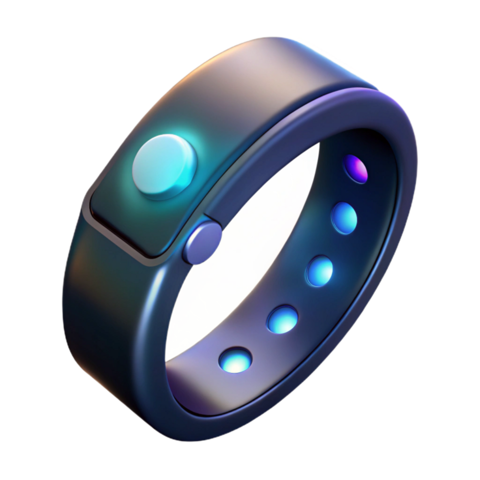 vibrant artistic Smart Ring Wearable Tech with Haptic Feedback Light Indicators authentic png