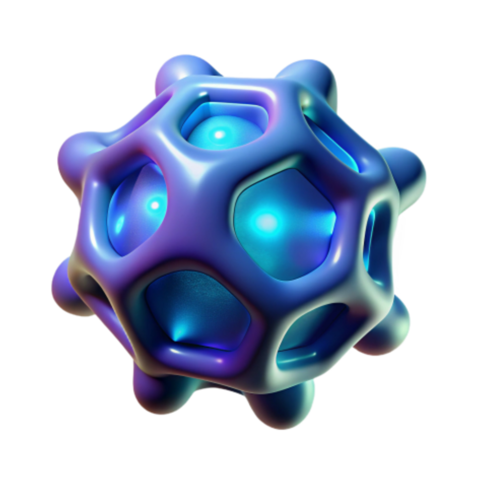 magnificent artistic Abstract 3D Render Glowing Cellular Structure original png