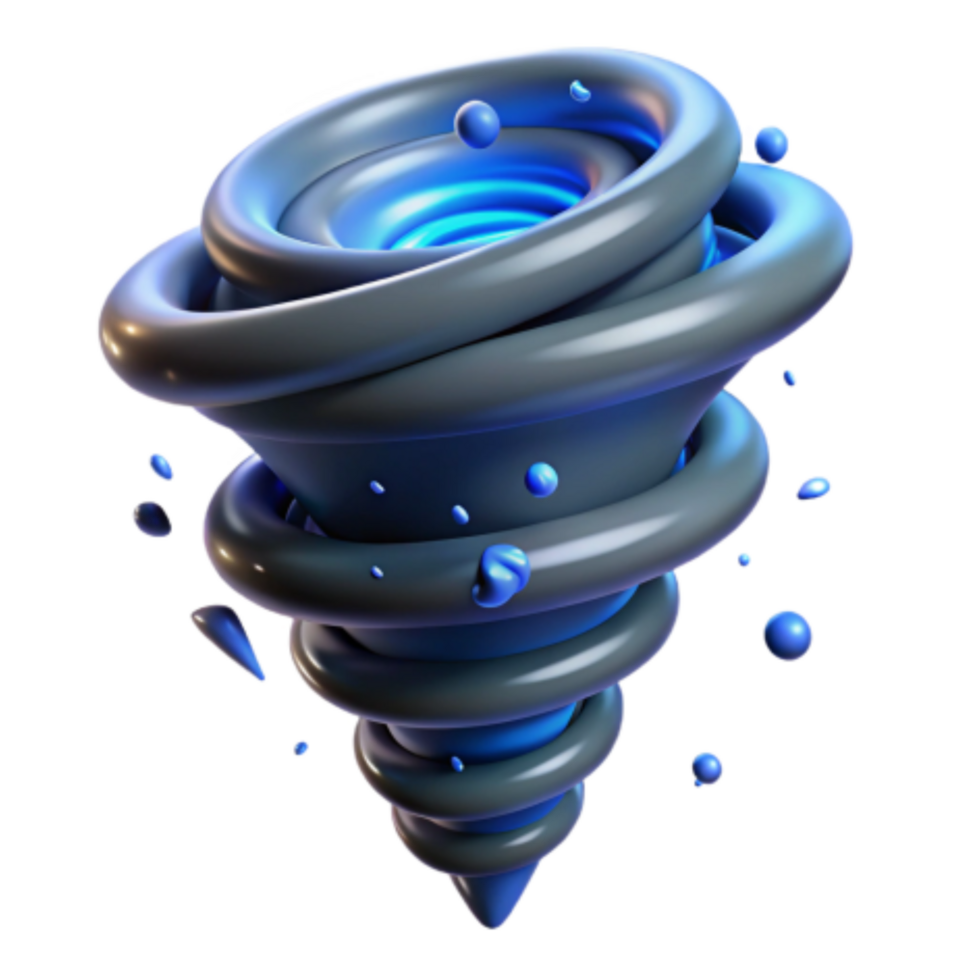 impressive creative Abstract Vortex 3D Render of a Swirling, Conical Nebula professional png