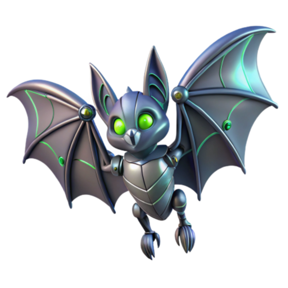 extraordinary creative Cybernetic Bat Robotic Wings, Glowing Eyes high resolution png