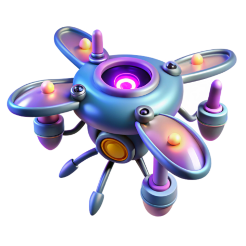 wonderful rustic Futuristic Drone 3D Render of Sci-Fi Gadget exclusive png