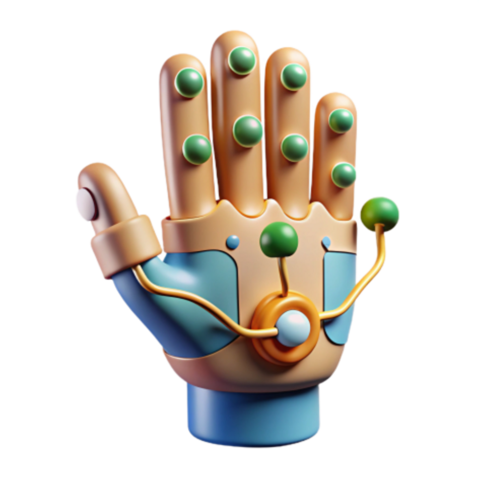 serene classic Futuristic Robotic Hand 3D Render of Advanced Technology authentic png