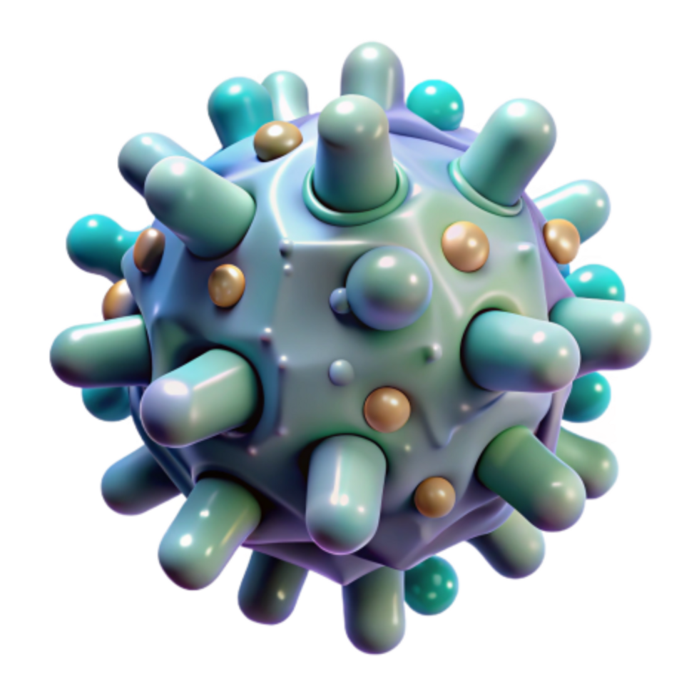 magnificent abstract Microscopic Virus Structure 3D Model of Infectious Agent professional png
