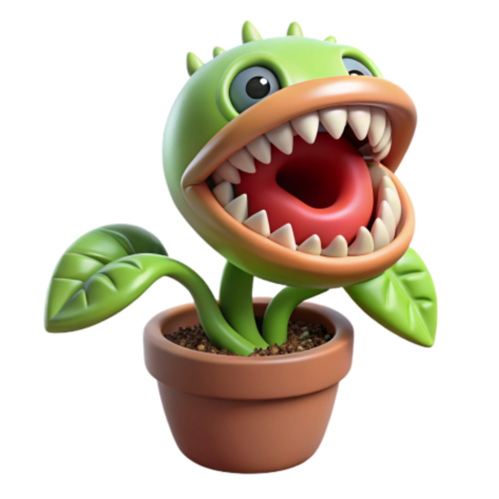 magnificent modern 3D Model of a Carnivorous Plant in a Pot detailed png
