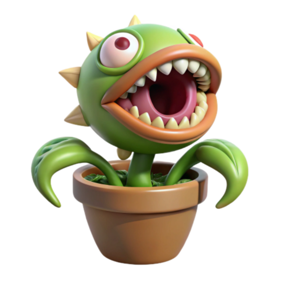 beautiful modern 3D Render of Carnivorous Plant in Pot authentic png