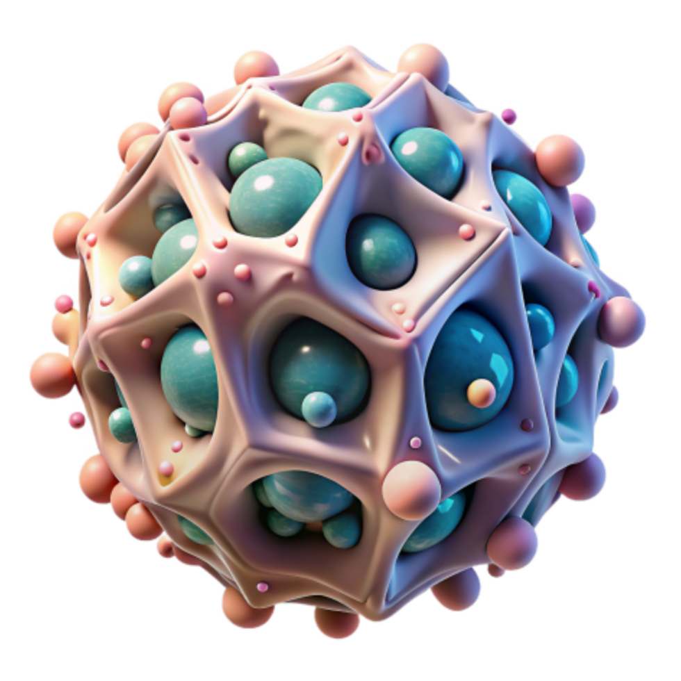 magnificent modern Abstract 3D Sphere Geometric Structure with Embedded Spheres professional png
