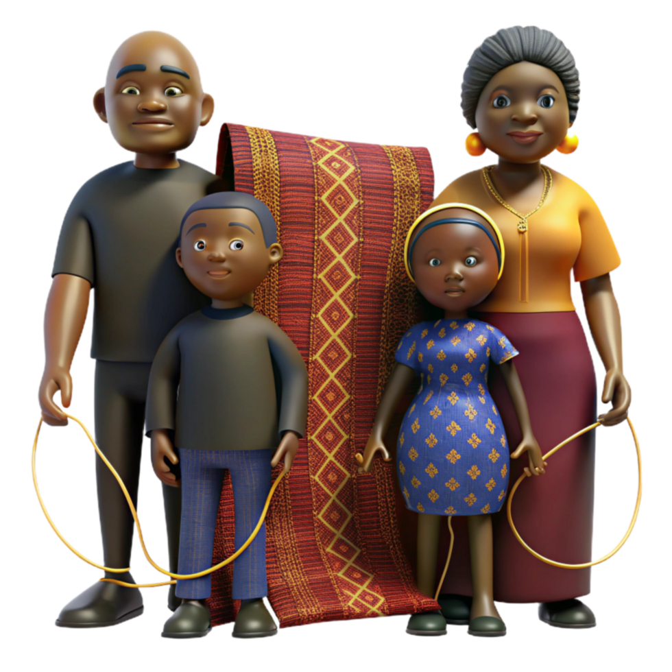 extraordinary artistic African Family, Woven Textile, Children, Home, Culture, Tradition, Heritage, Happiness, Unity, Togetherness genuine png