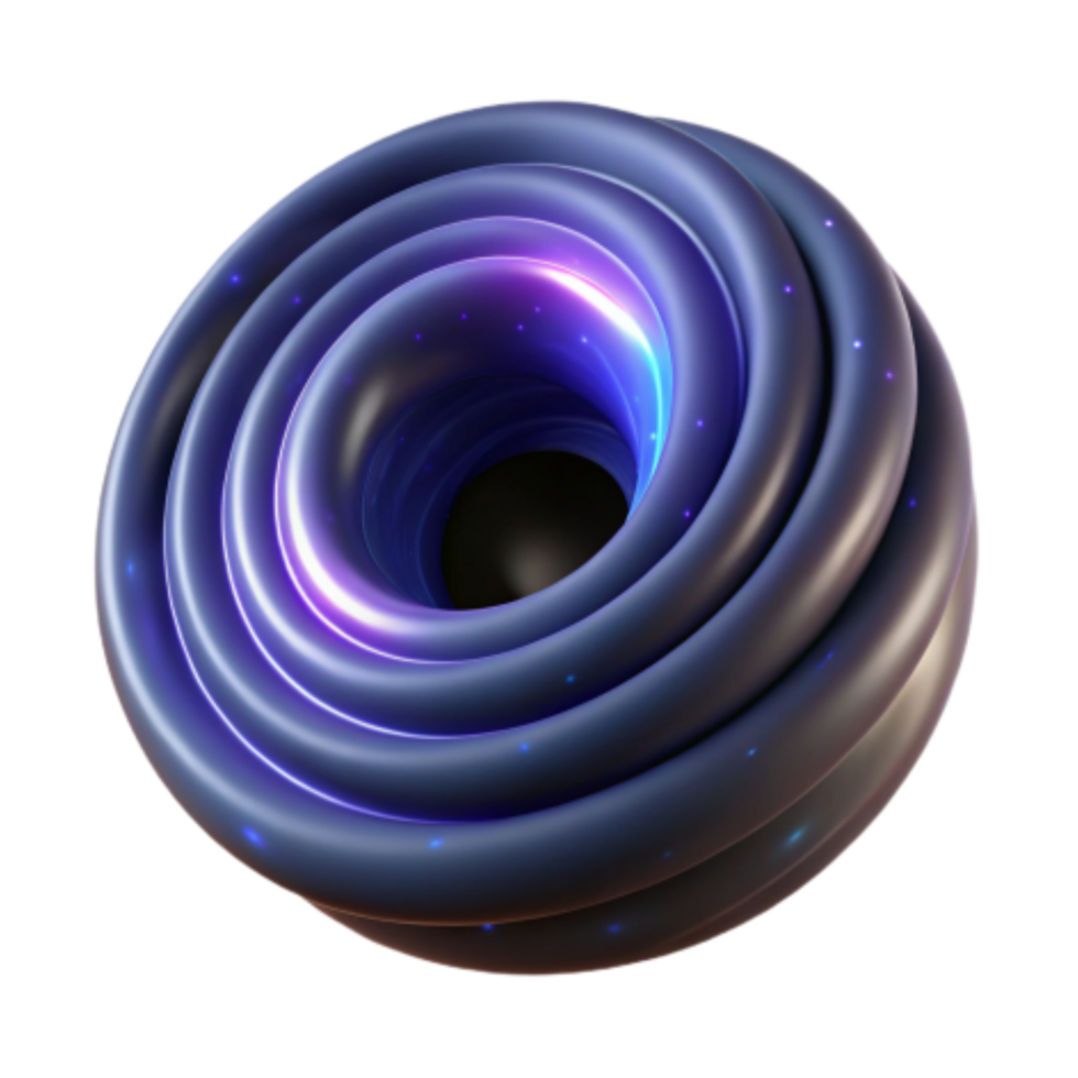 elegant minimalist Abstract 3D Torus Glowing Rings and Cosmic Dust professional png