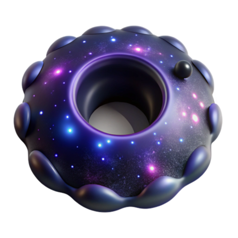 beautiful classic Cosmic Donut 3D Render of Nebula Galaxy Design original png