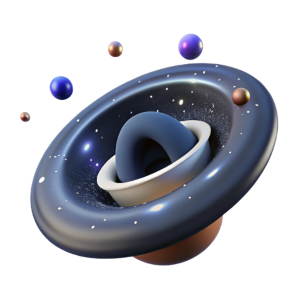 extraordinary artistic Cosmic Abstract Planets, Nebula, and Celestial Orbits original png