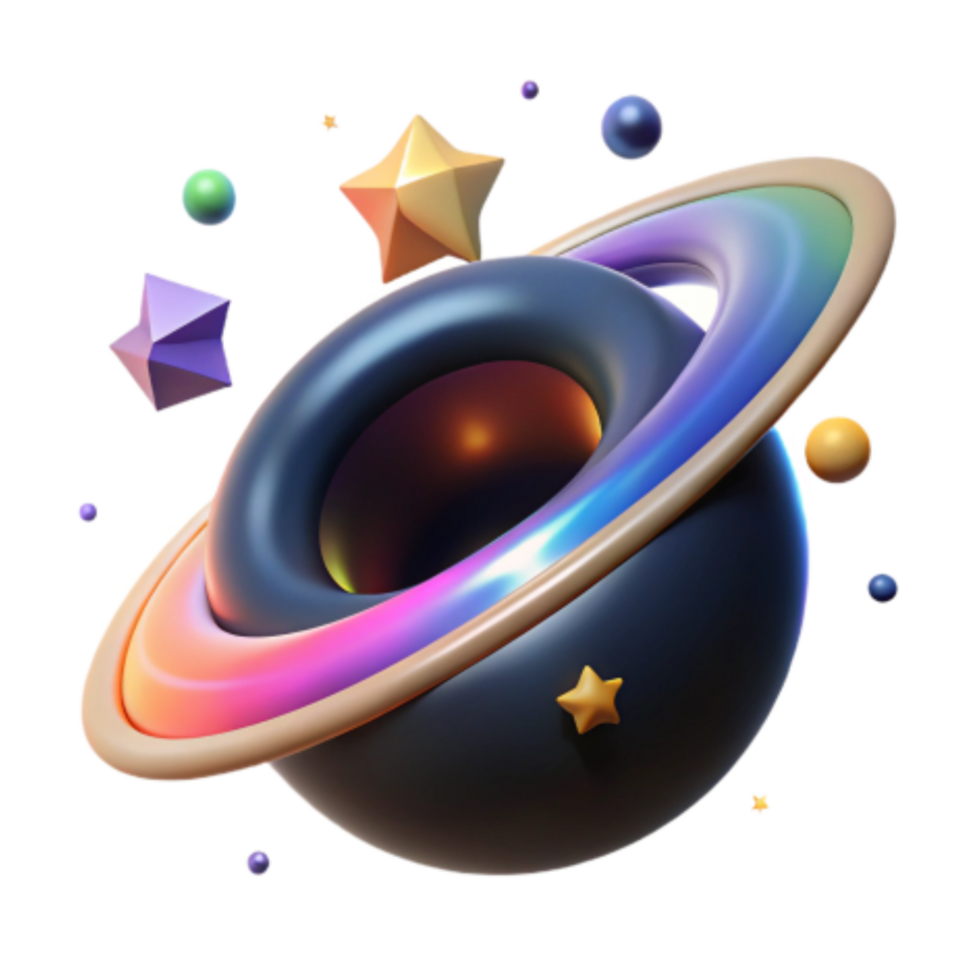 magnificent classic Cosmic Planet 3D Render of Celestial Sphere with Rings and Stars high quality png