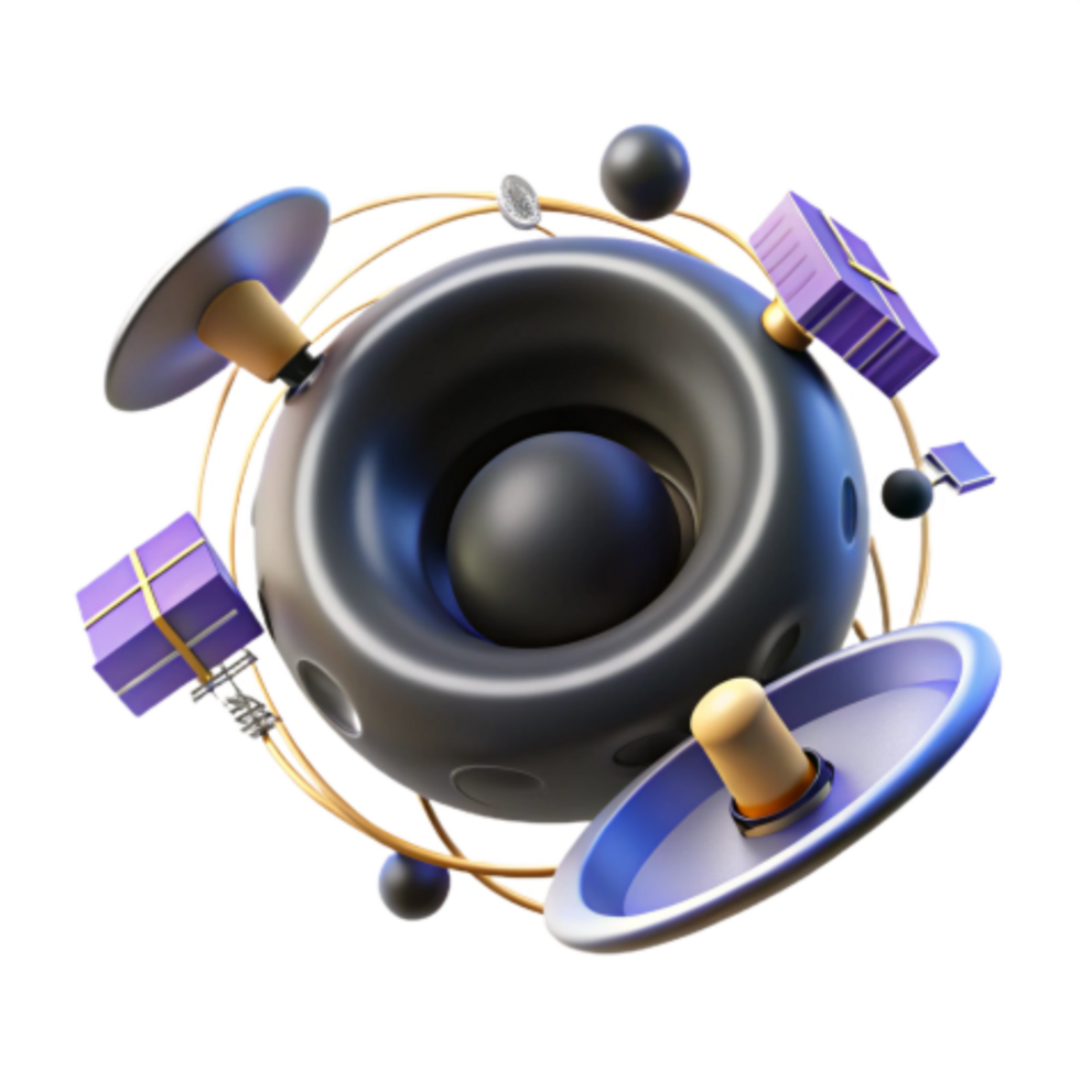 extraordinary rustic Cosmic Speaker 3D Render of Planetary Sound System exclusive png