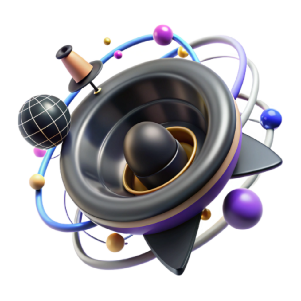 magnificent contemporary Abstract Sound System 3D Audio Visualizer high quality png