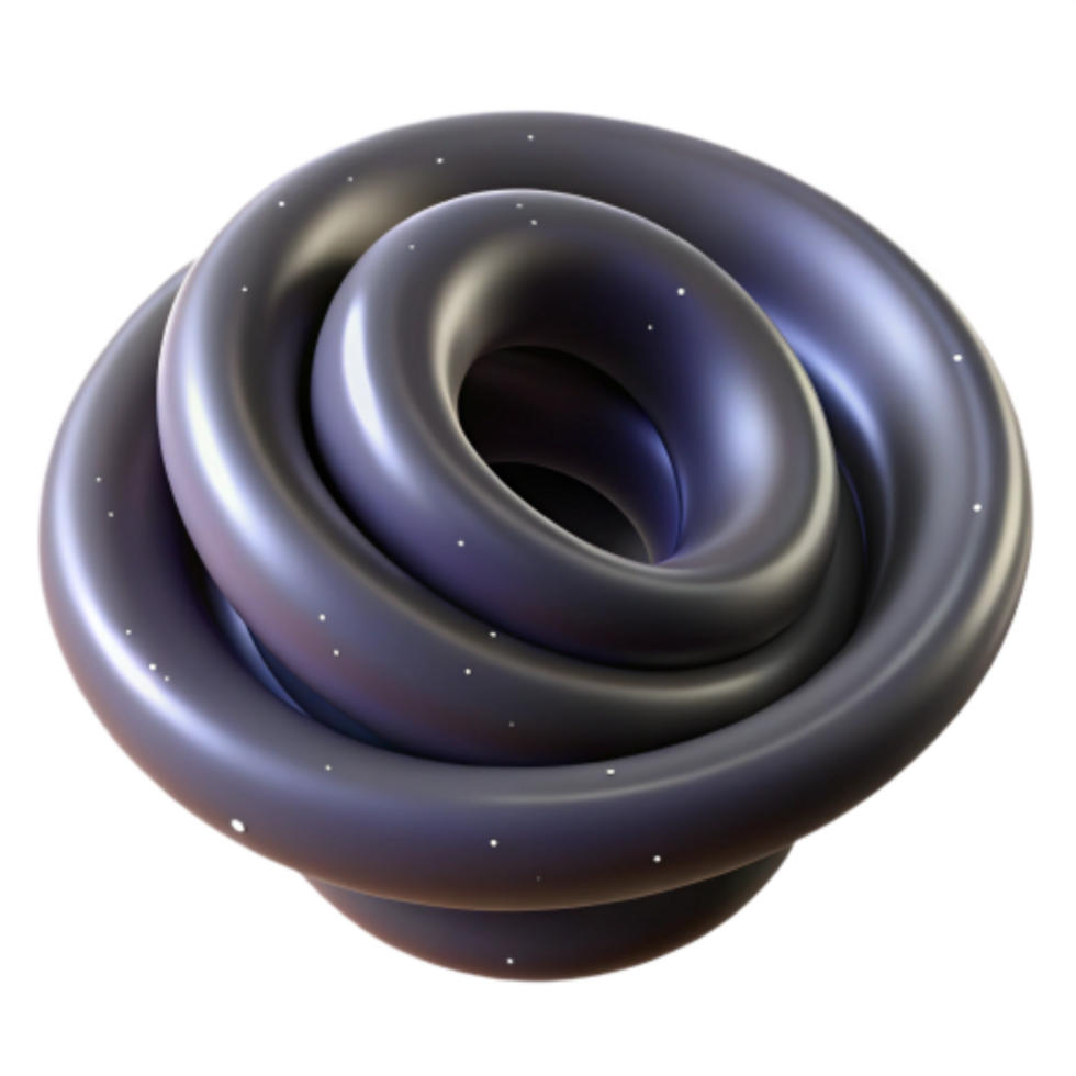 stunning vintage Abstract 3D Torus Knot Swirling Geometry Design authentic png