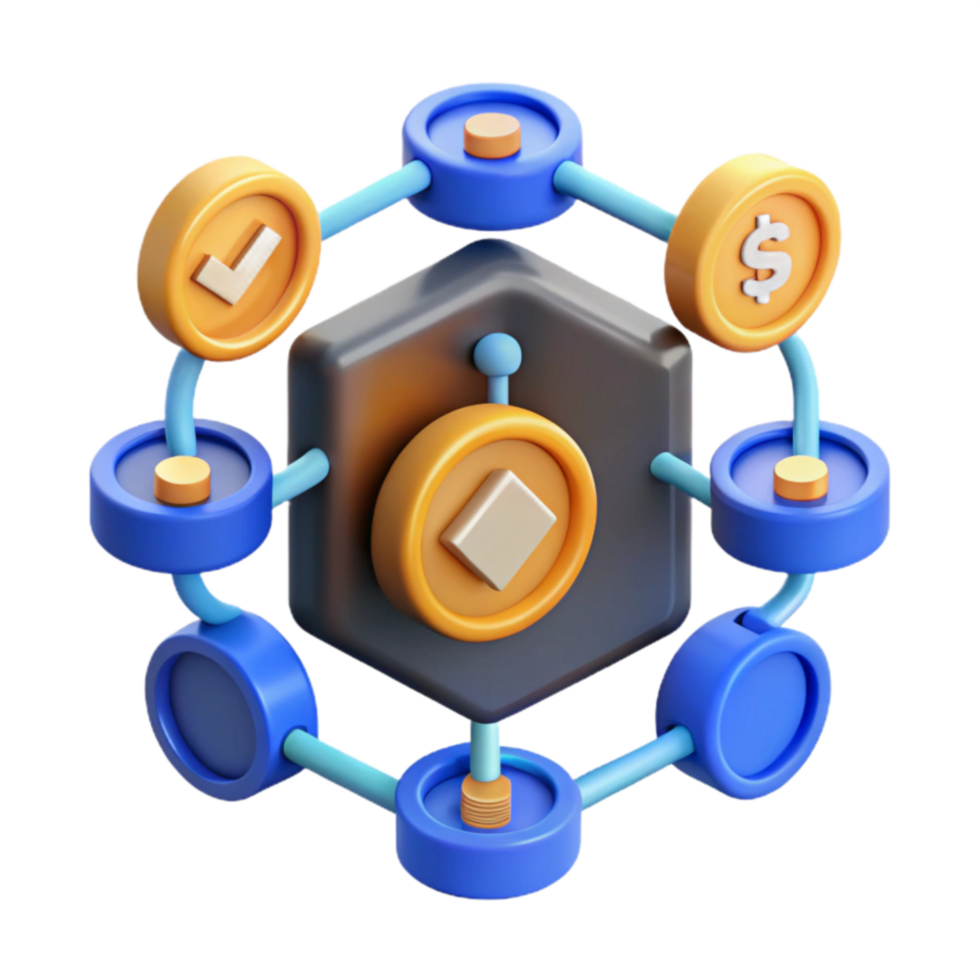 magnificent abstract Decentralized Finance Network, Cryptocurrency, and Payment System high quality png