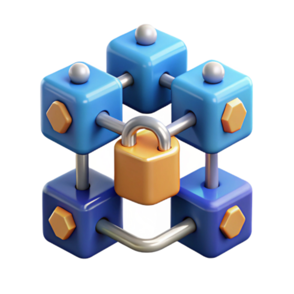 stunning artistic Secure Data Network Interconnected Blocks Encryption original png