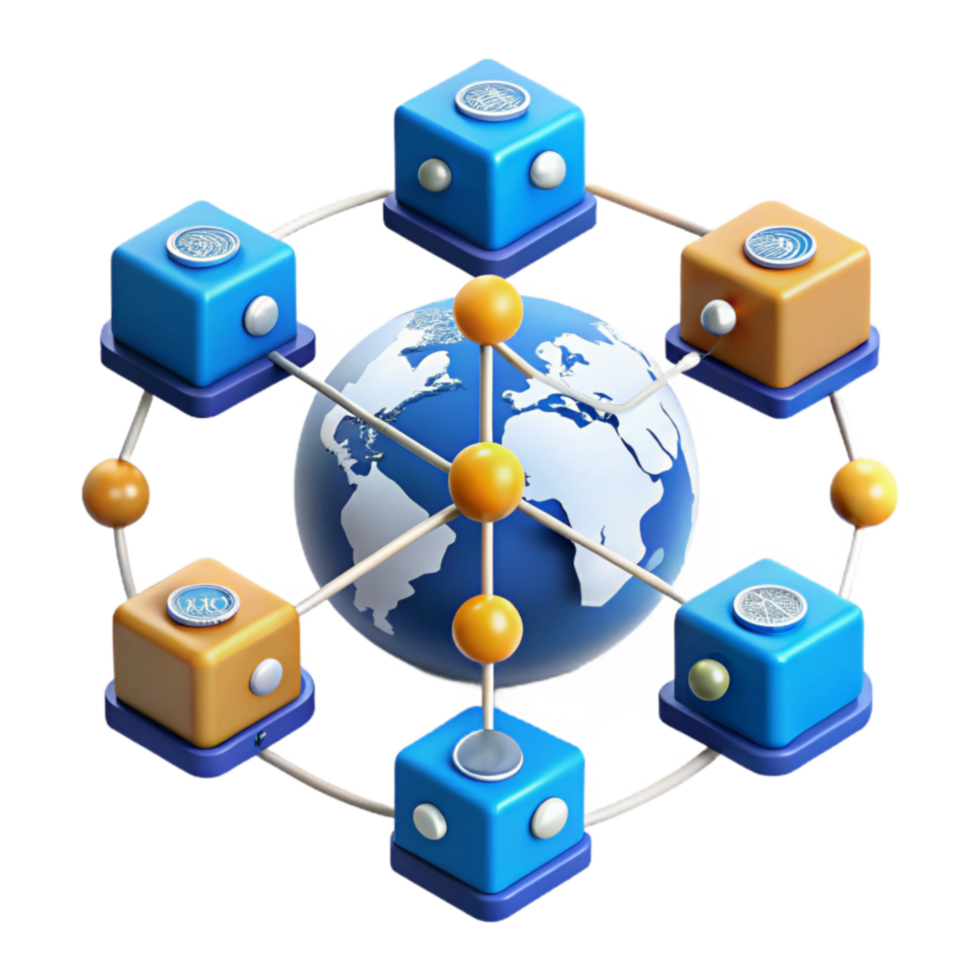 dramatic minimalist Global Network Secure Data Sharing Interconnectivity 4K png
