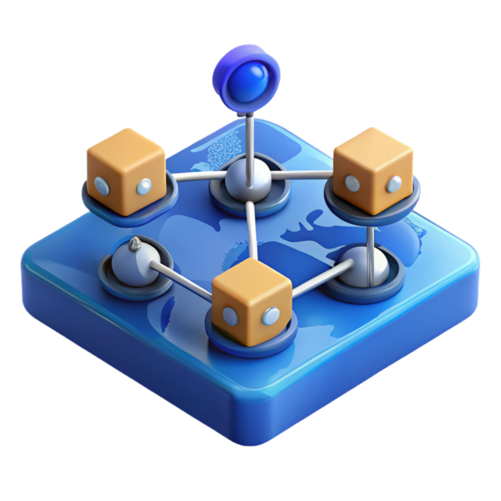 stunning traditional Decentralized Network Interconnected Nodes and Global Connectivity detailed png