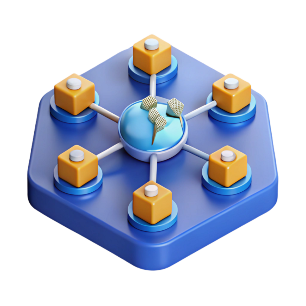 magnificent creative Networked System Decentralized Data Hub 4K png
