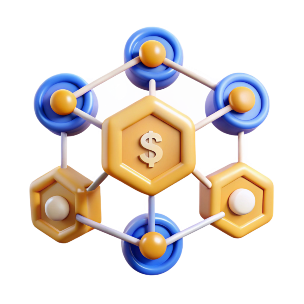 dramatic traditional Financial Network Hexagon Structure, Money Flow, Currency Exchange high quality png
