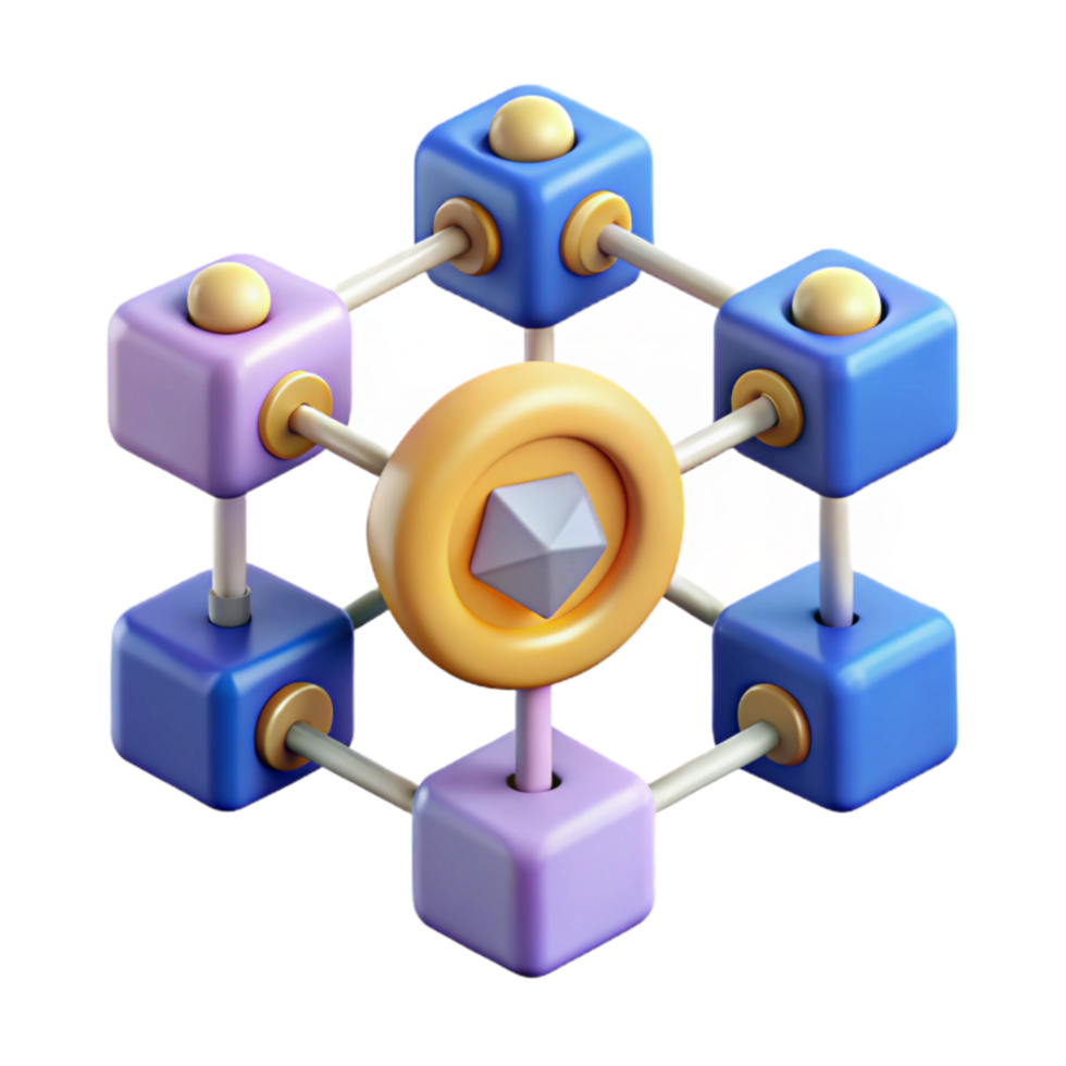 vibrant rustic Networked Cubes A Visual Representation of Interconnected Systems premium png