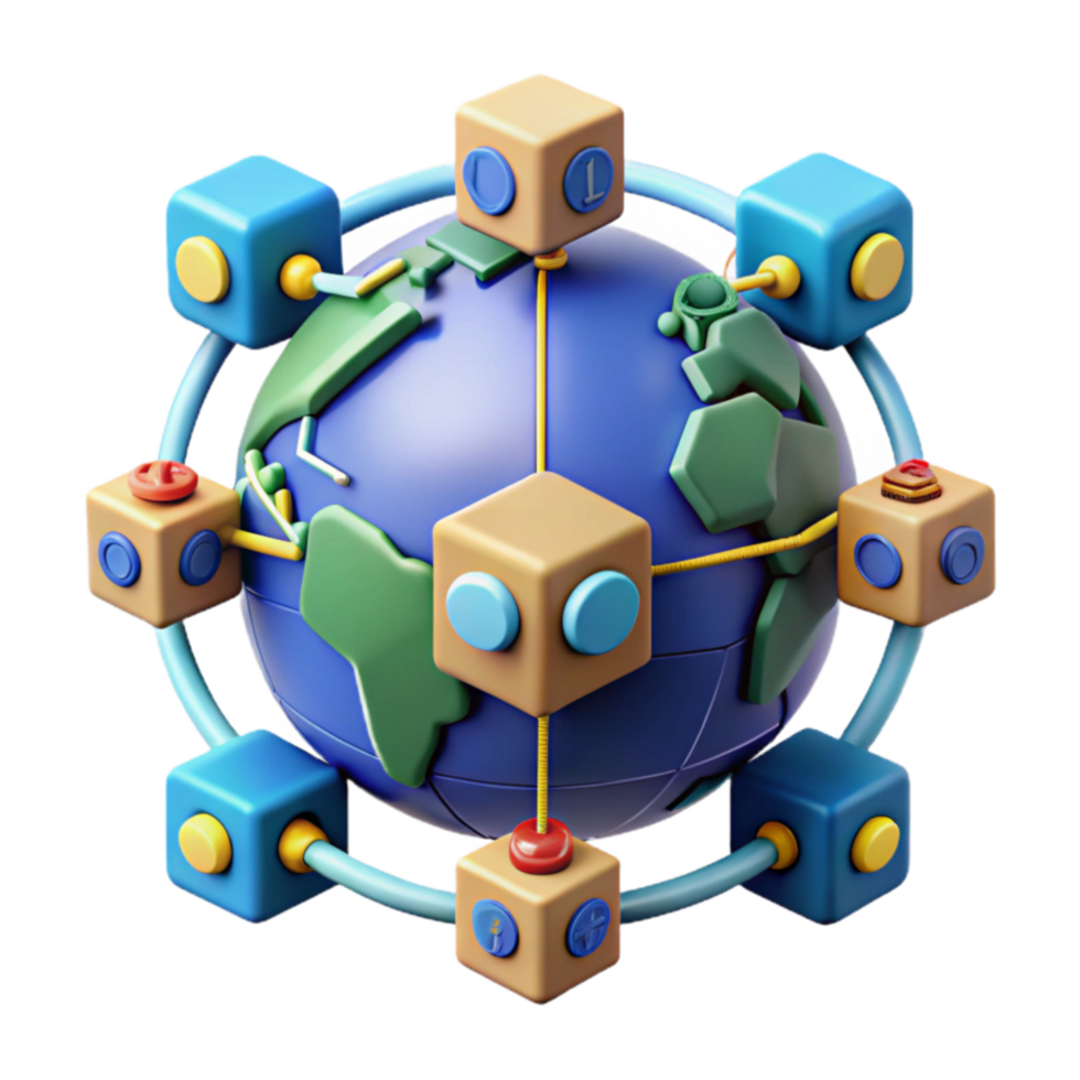 magnificent contemporary Global Network Connectivity A 3D Visualization authentic png