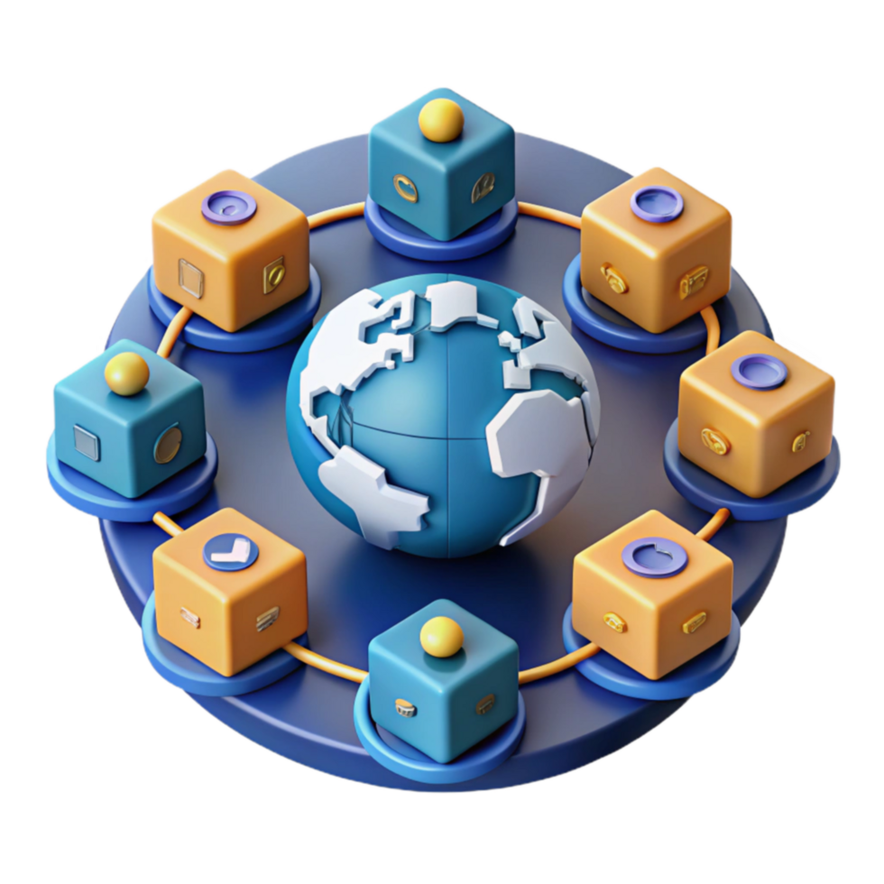 wonderful modern Global Network Interconnected System of Services original png