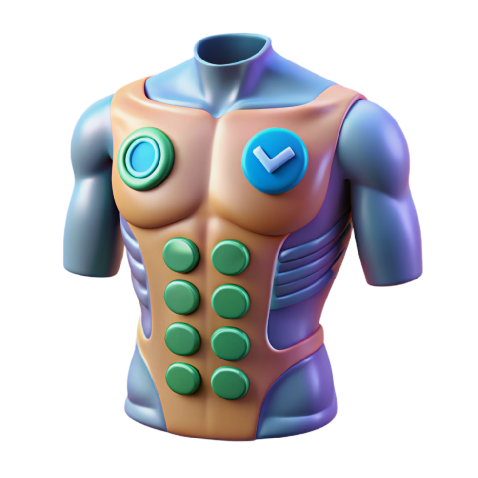 stunning creative Futuristic Body UI Interactive 3D Torso Design professional png