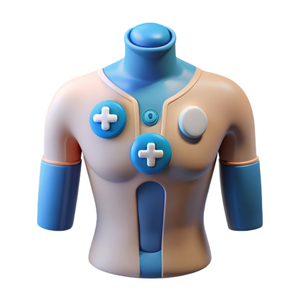 wonderful minimalist 3D Render of Gaming Controller Torso premium png
