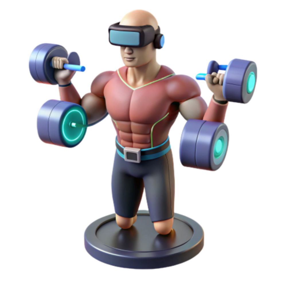 extraordinary abstract VR Fitness Immersive Workout with Smart Dumbbells professional png