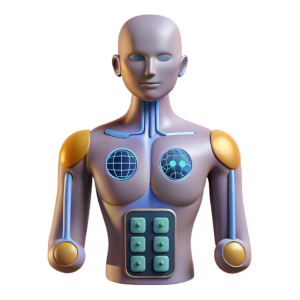 stunning abstract Futuristic Robotic Torso Advanced Technology and Humanoid Design detailed png