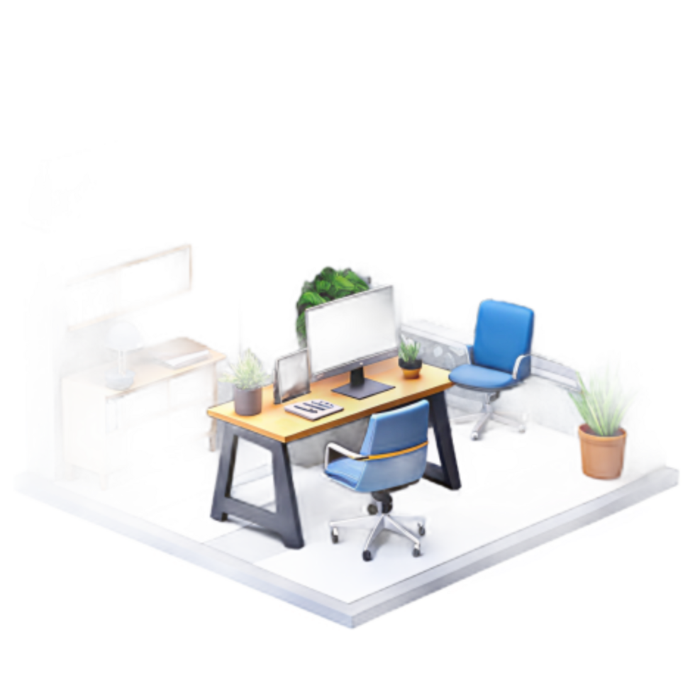 elegant vintage Modern Home Office Workspace Setup exclusive png