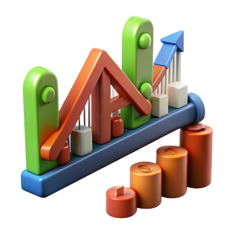 vibrant creative Financial Growth Upward Trend, Data Analysis, Investment Strategy professional png