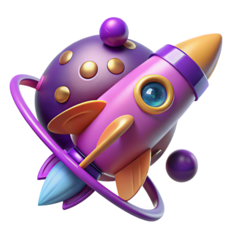 magnificent artistic Rocket Launching into Space 3D Render premium png
