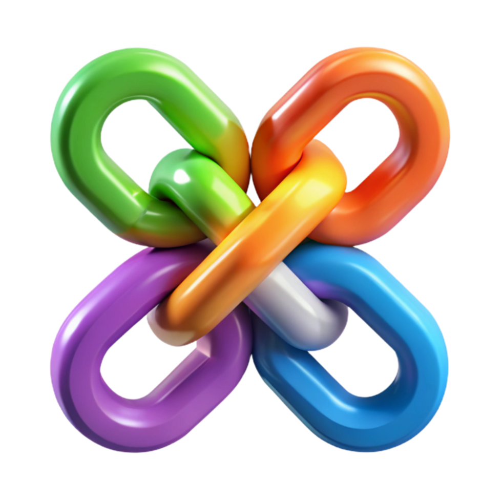 wonderful modern Interlocking Colorful Links Abstract 3D Network exclusive png