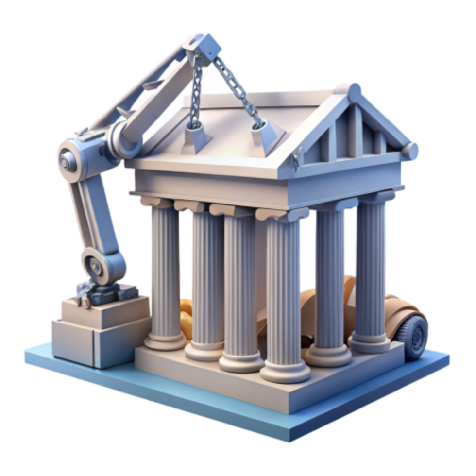 beautiful modern Robotic Automation of Classical Architecture 4K png