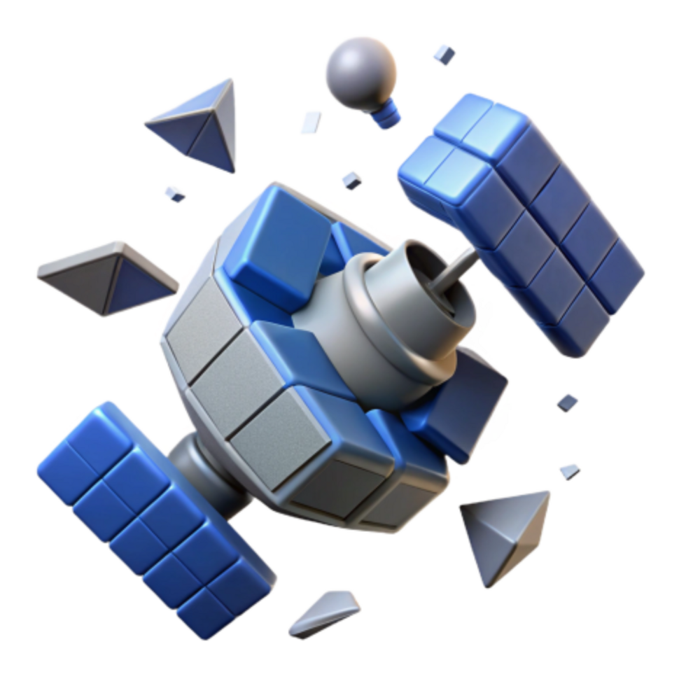 wonderful vintage Satellite in Space Exploring Cubesat Technology high quality png